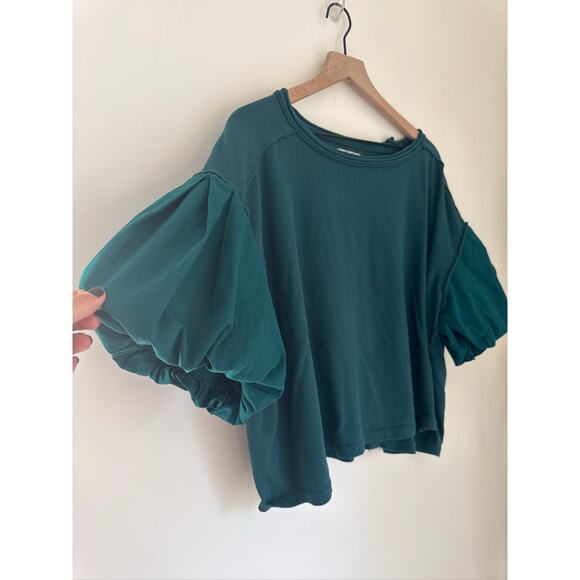 We The Free Blossom Tee 100% Cotton Puff Sleeve Top - Medium - Picture 2 of 8